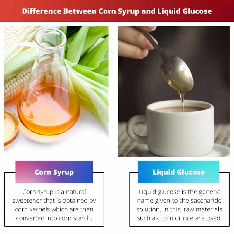 ความแตกต่างระหว่างน้ำเชื่อมข้าวโพดและกลูโคสเหลว