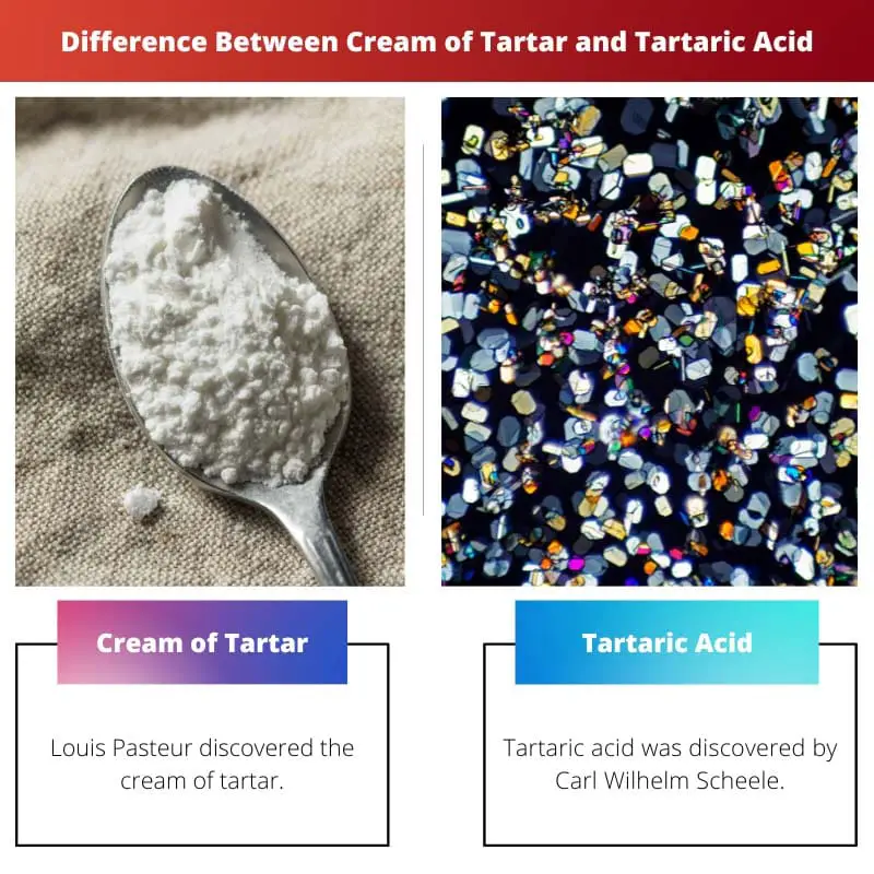 Différence entre la crème de tartre et l'acide tartrique