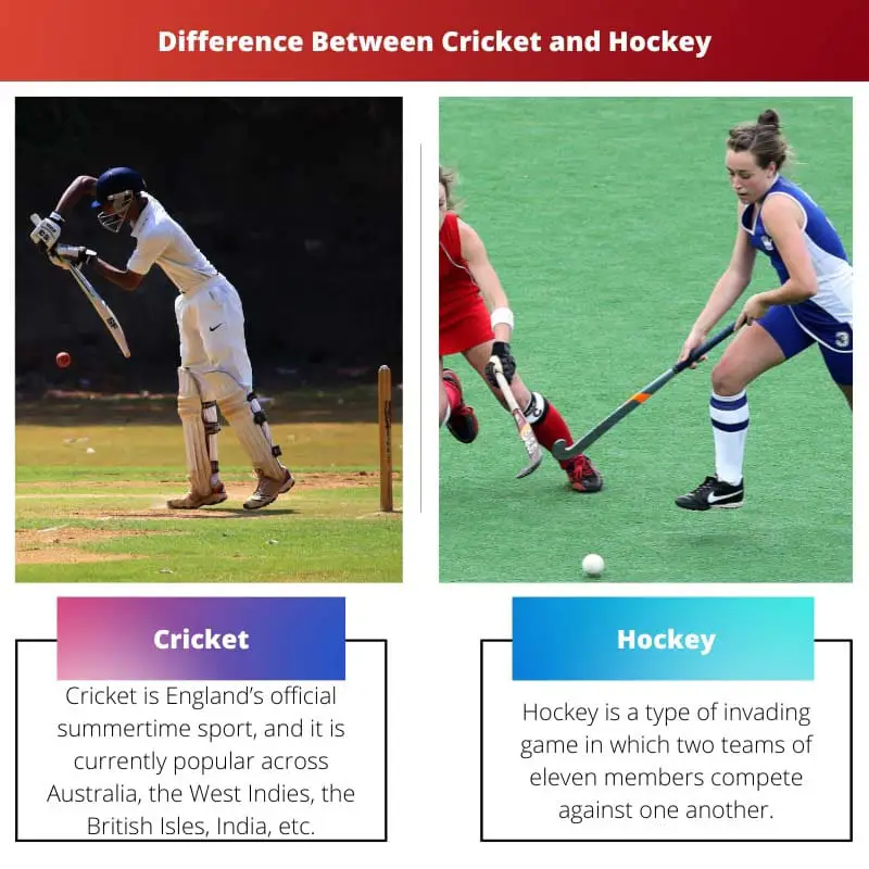 Forskellen mellem cricket og hockey