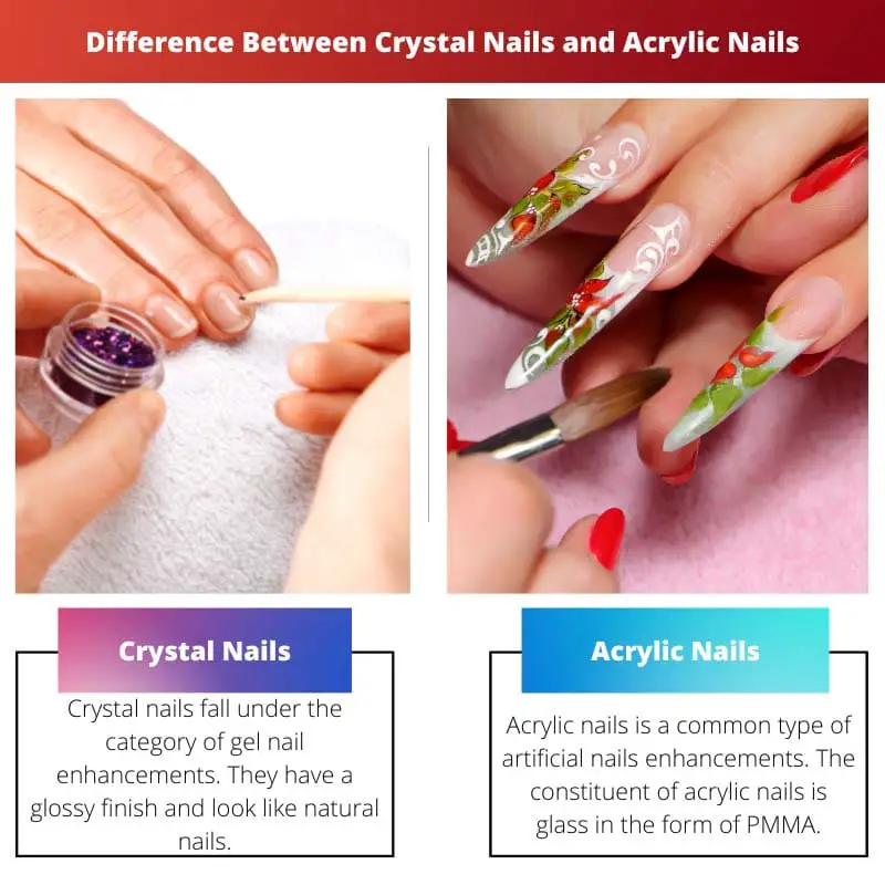 Diferença entre unhas de cristal e unhas de acrílico