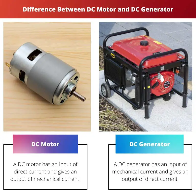 Разлика између ДЦ мотора и ДЦ генератора