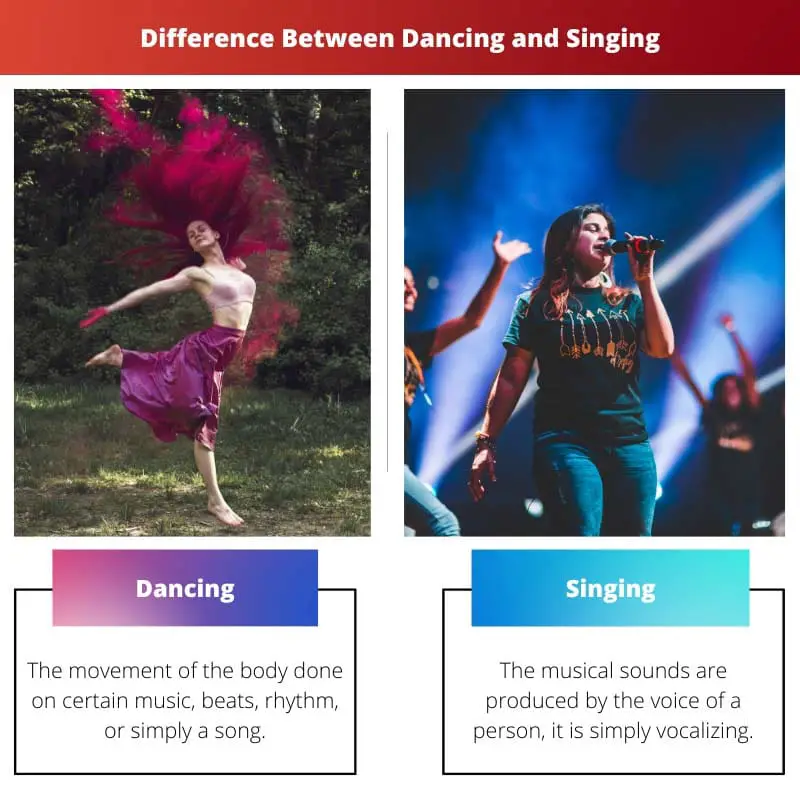 Différence entre danser et chanter