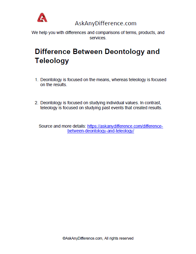 Difference Between Deontology And Teleology