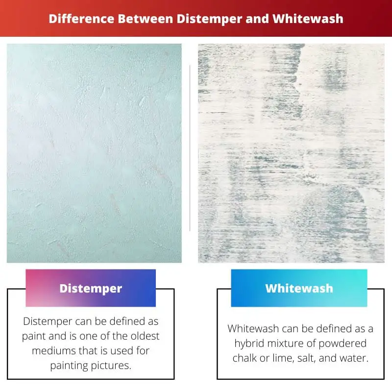 ความแตกต่างระหว่าง Distemper และ Whitewash