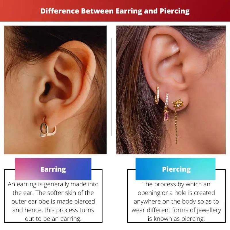 Differenza tra orecchino e piercing