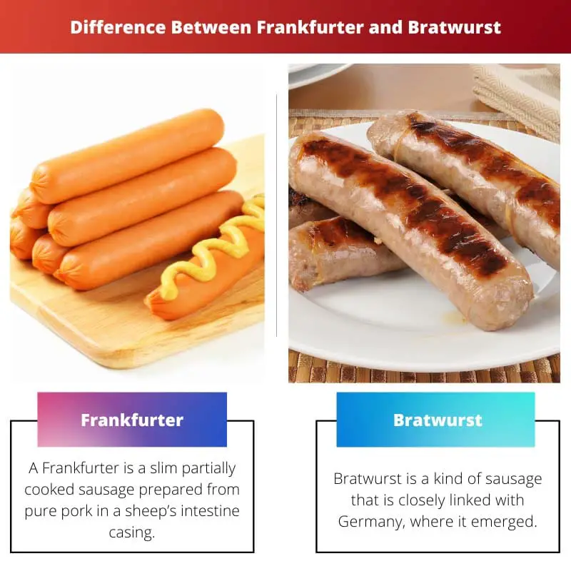 Diferencia entre Frankfurter y Bratwurst