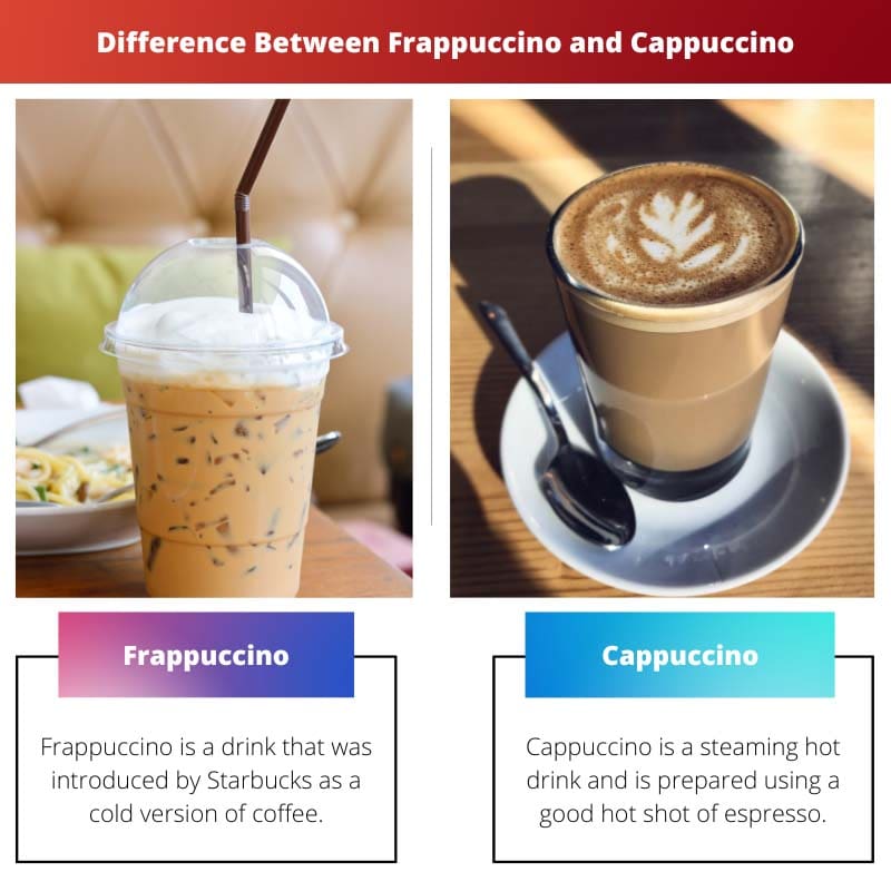 Sự khác biệt giữa Frappuccino và Cappuccino