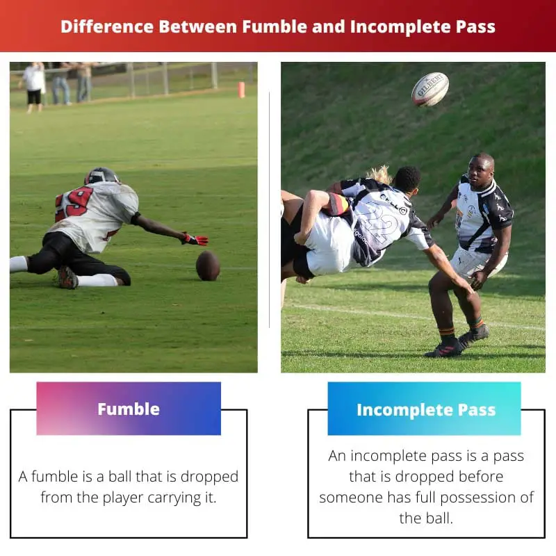 Unterschied zwischen Fumble und Incomplete Pass