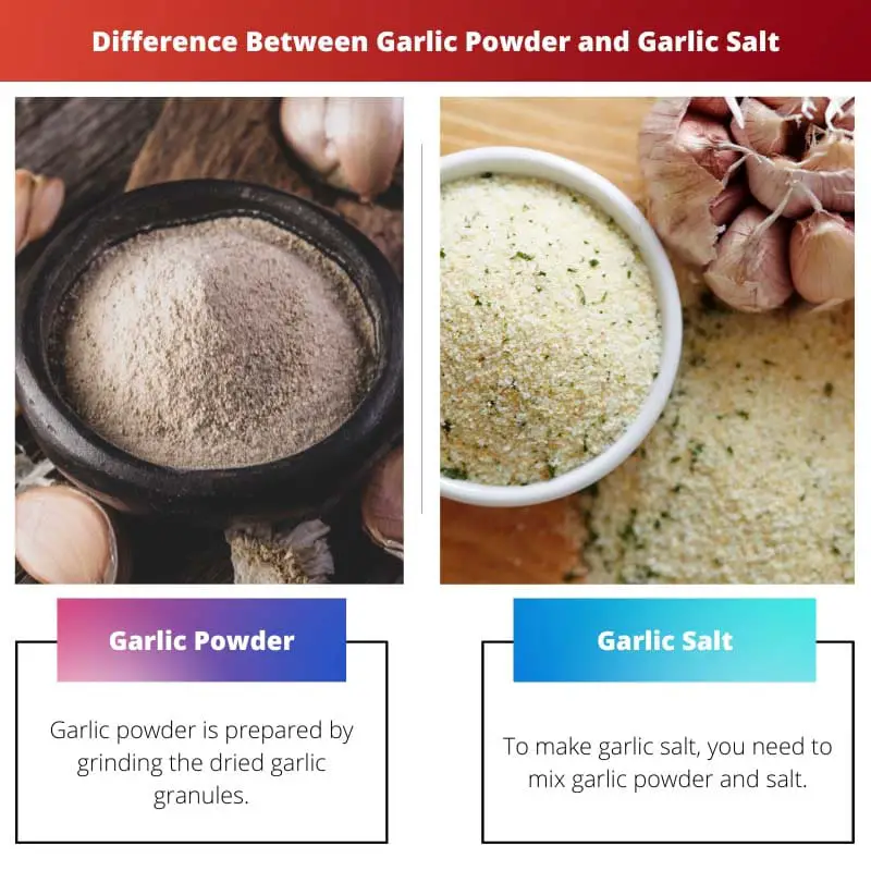 Differenza tra aglio in polvere e sale all'aglio