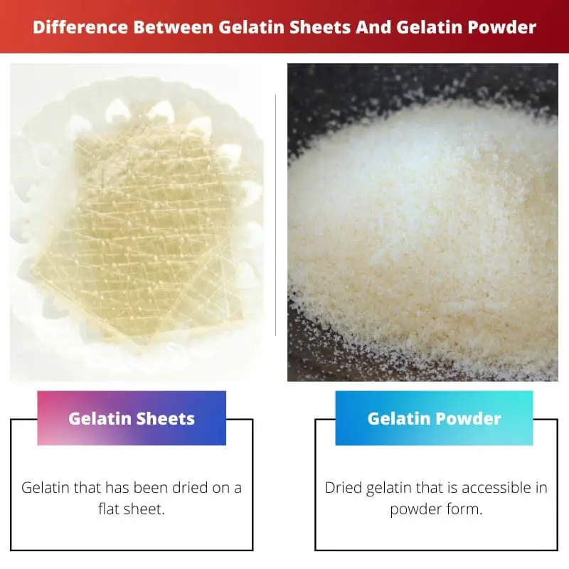 Diferencia entre hojas de gelatina y polvo de gelatina