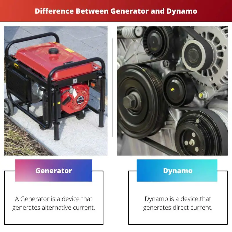 Ero generaattorin ja Dynamon välillä