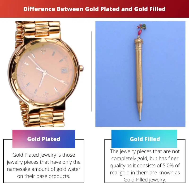 Diferencia entre chapado en oro y relleno de oro