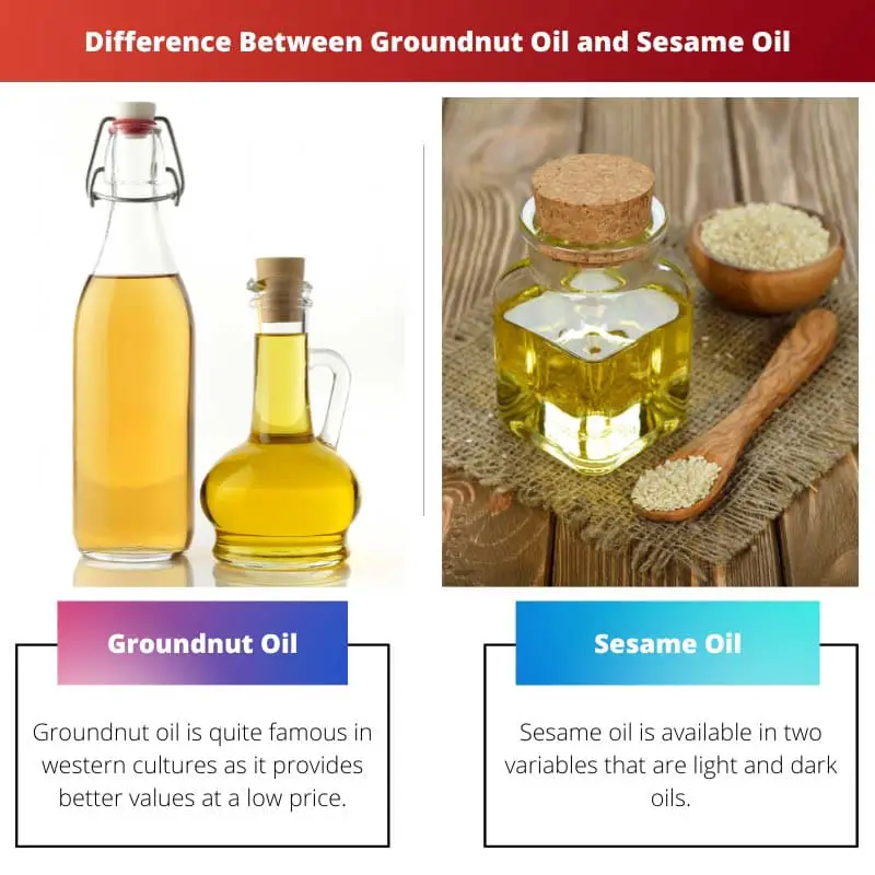 Diferencia entre el aceite de maní y el aceite de sésamo
