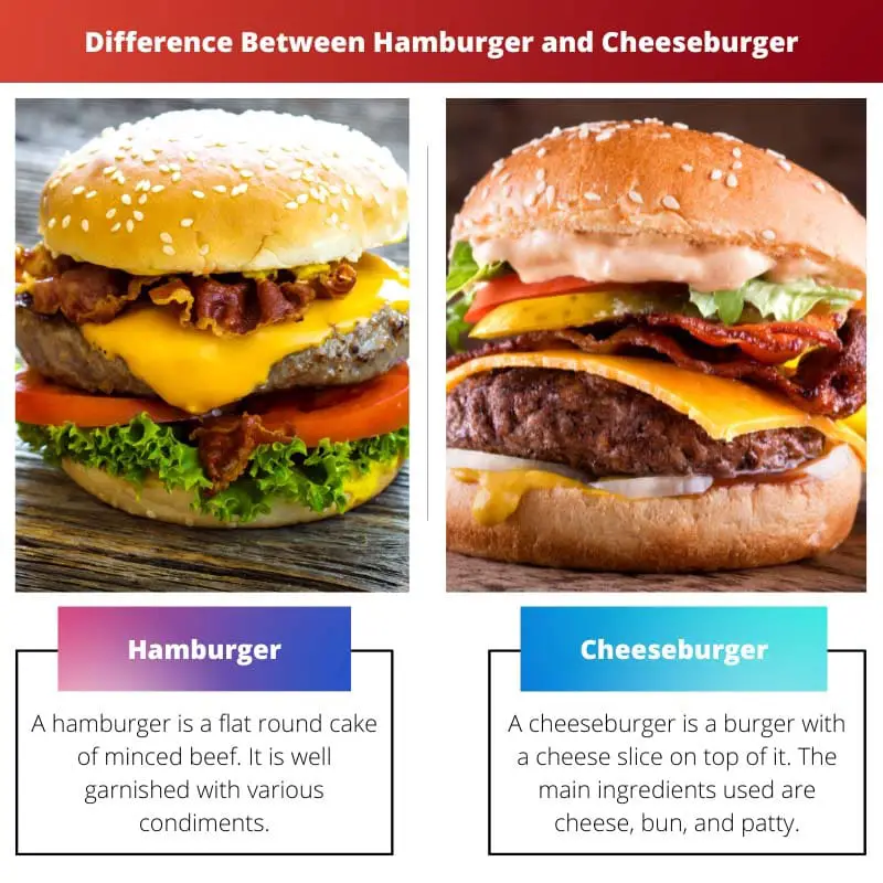 Difference Between Hamburger and Cheeseburger