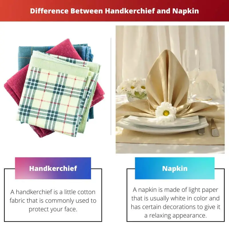 Différence entre mouchoir et serviette