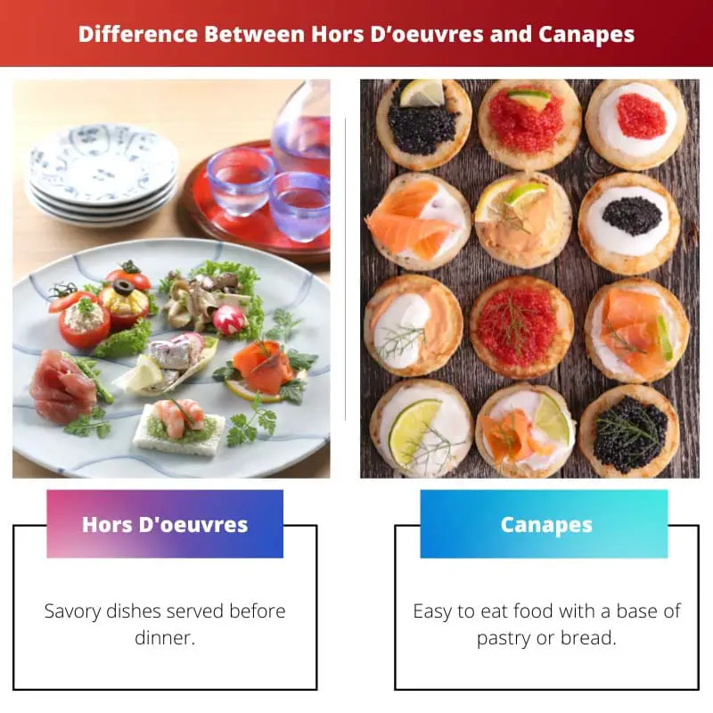 Difference Between Hors Doeuvres and Canapes