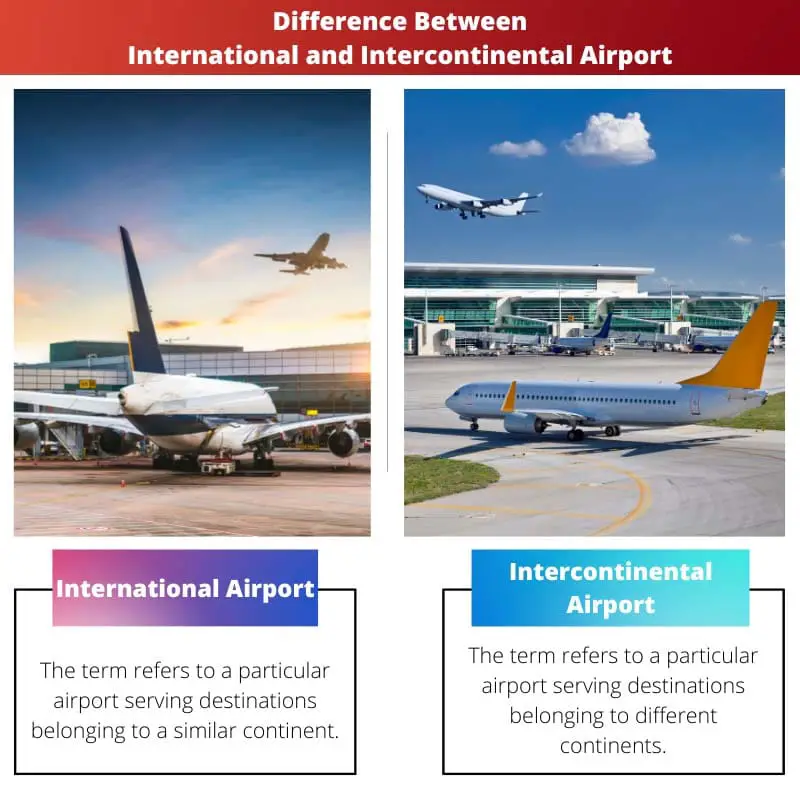 Rozdíl mezi mezinárodním a mezikontinentálním letištěm