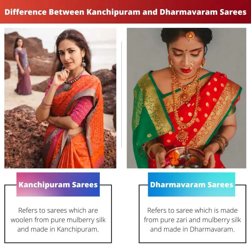 Difference Between Kanchipuram and Dharmavaram Sarees