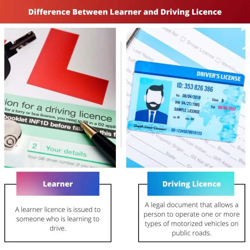 Différence entre apprenti et permis de conduire