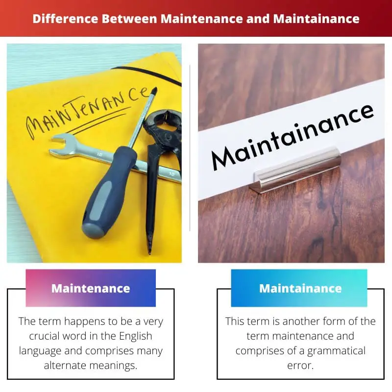 Difference Between Maintenance and Maintainance