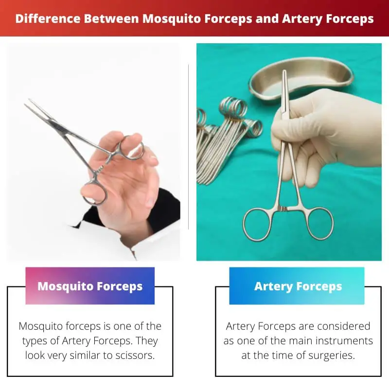 Difference Between Mosquito Forceps and Artery Forceps