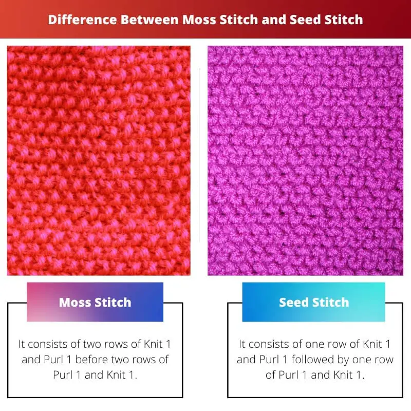 Difference Between Moss Stitch and Seed Stitch