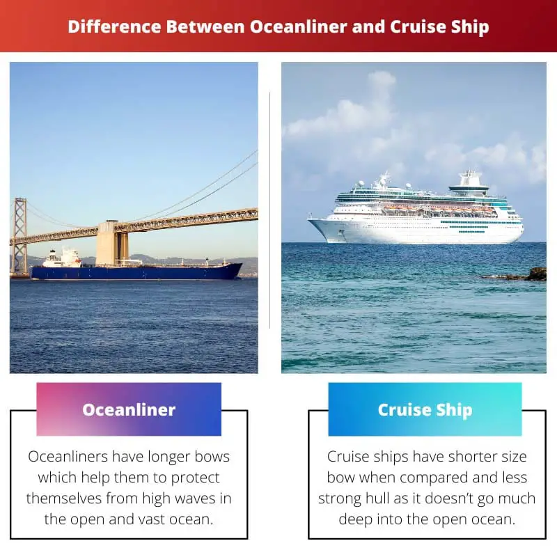 Разница между океанским лайнером и круизным лайнером