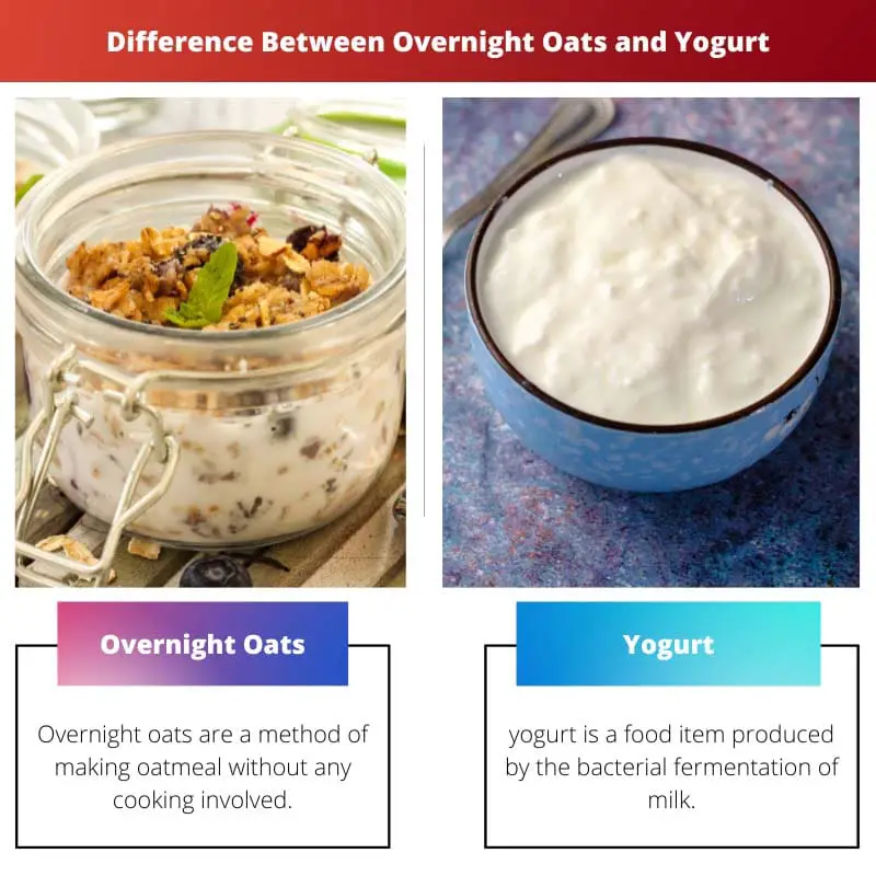 Diferencia entre avena nocturna y yogur