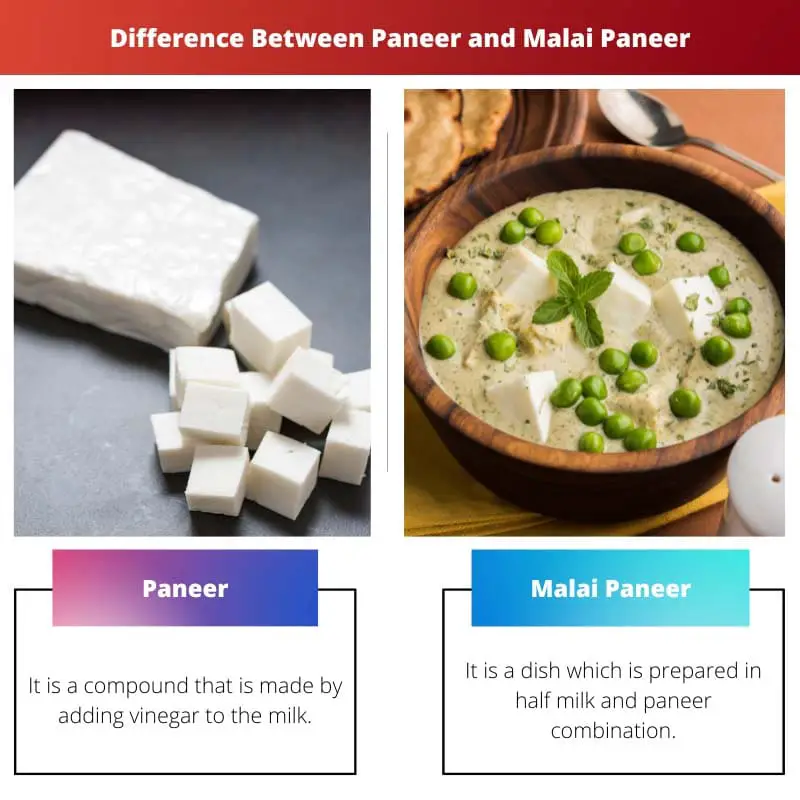 Difference Between Paneer and Malai Paneer