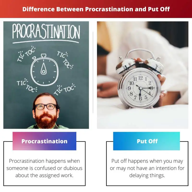 Difference Between Procrastination and Put Off