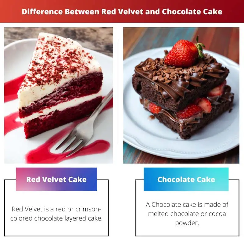 Разлика између црвеног сомота и чоколадне торте