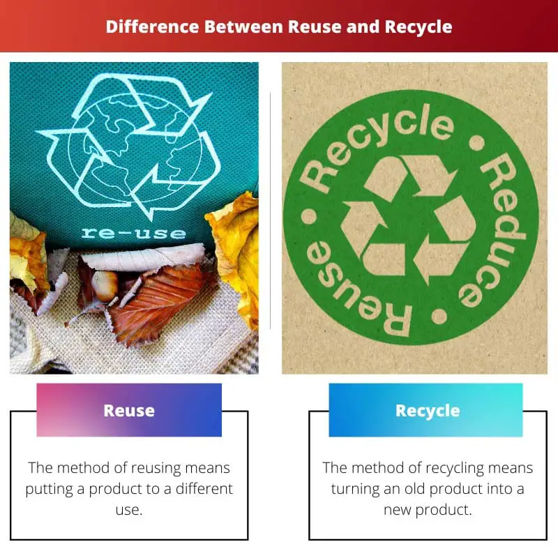Différence entre réutilisation et recyclage