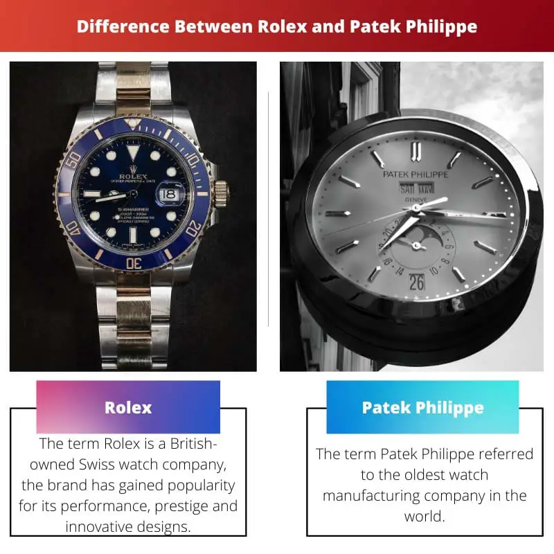 Différence entre Rolex et Patek Philippe