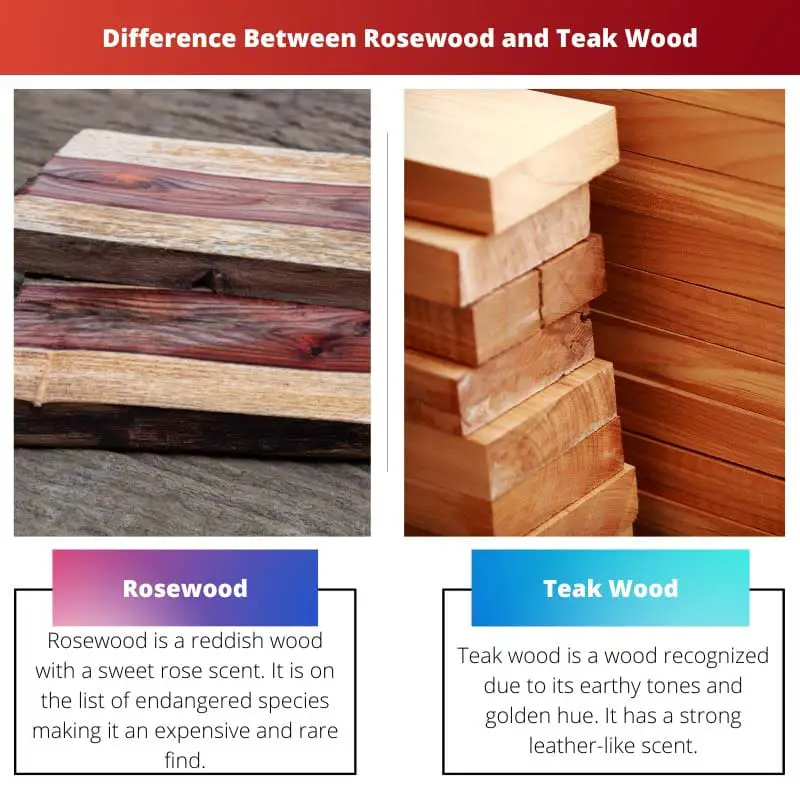 Διαφορά μεταξύ τριανταφυλλιάς και ξύλο τικ
