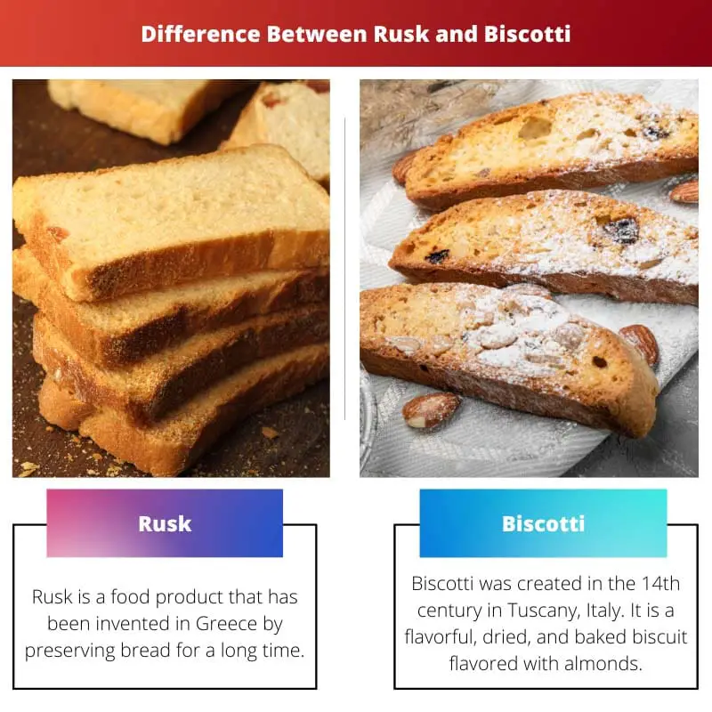 Forskellen mellem Rusk og Biscotti