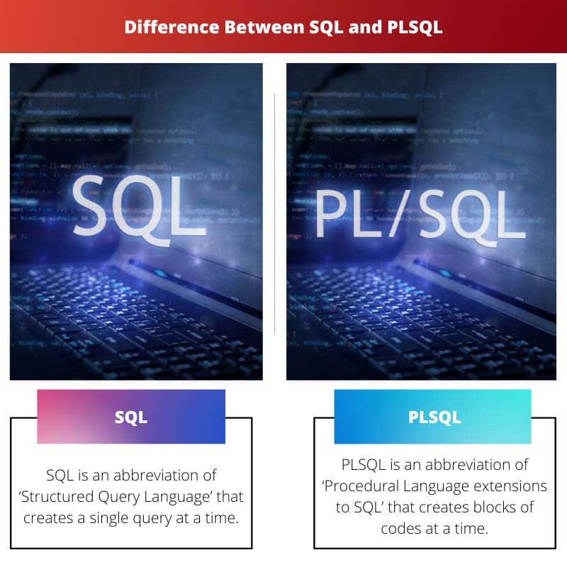 Differenza tra SQL e PLSQL