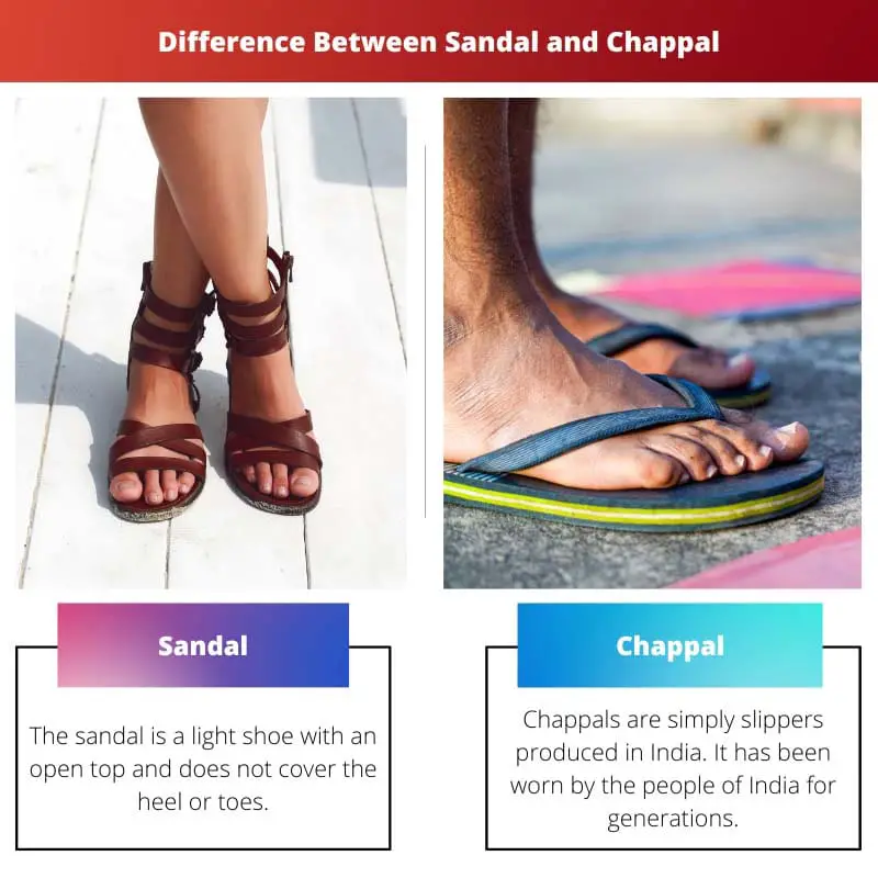 Unterschied zwischen Sandale und Chappal