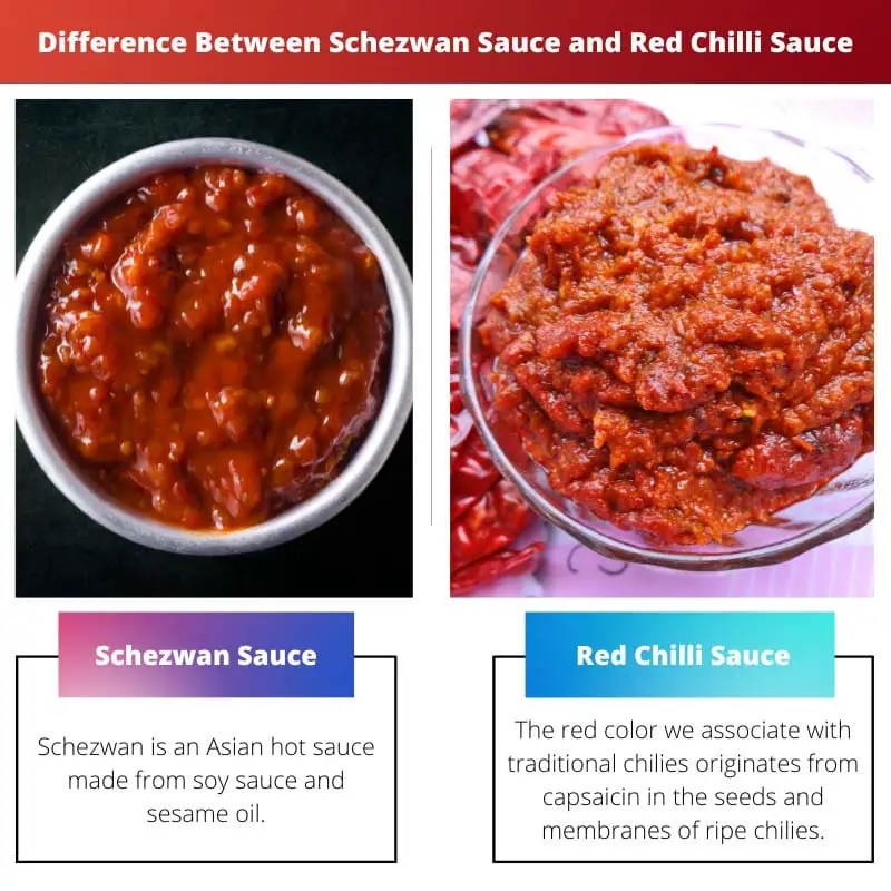 Différence entre la sauce Schezwan et la sauce au piment rouge