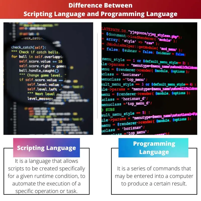 Diferencia entre lenguaje de secuencias de comandos y lenguaje de programación