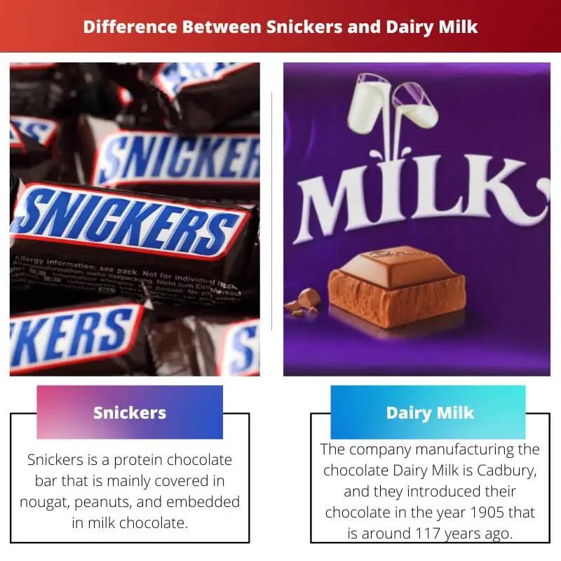 Difference Between Snickers and Dairy Milk