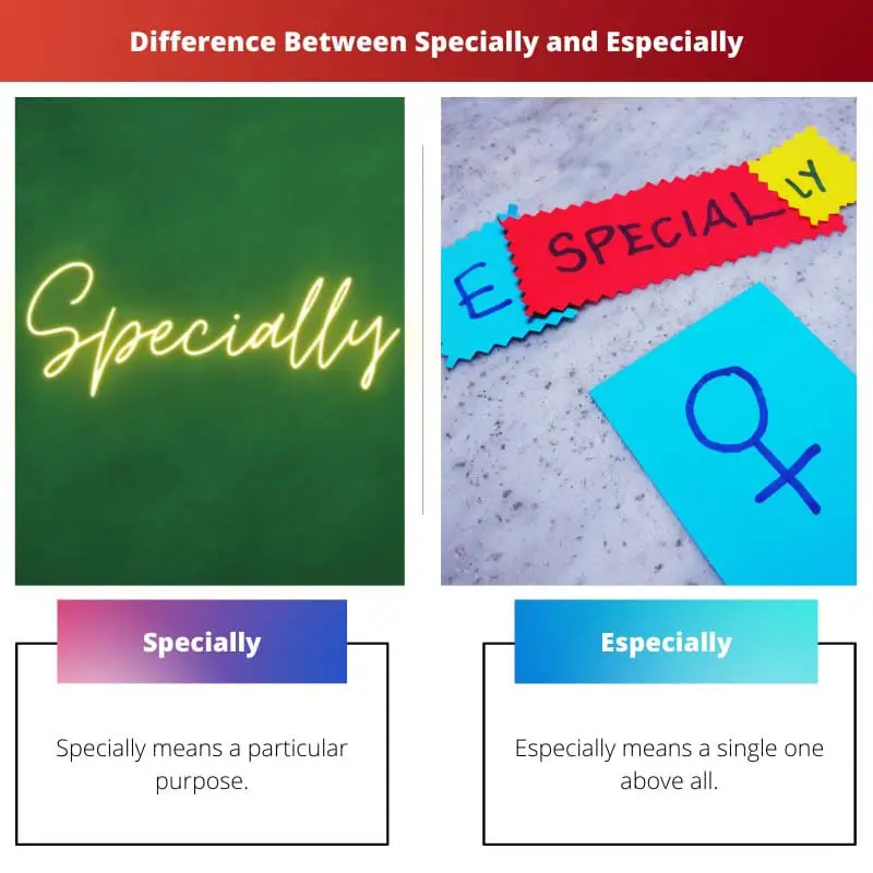 Difference Between Specially and Especially