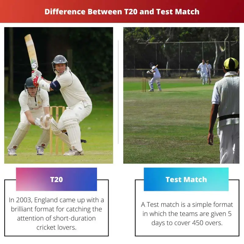 Difference Between T20 and Test Match