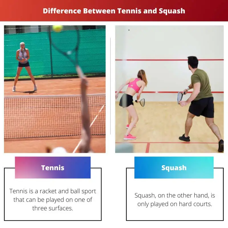 Difference Between Tennis and Squash