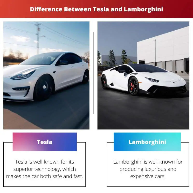 Rozdíl mezi Teslou a Lamborghini
