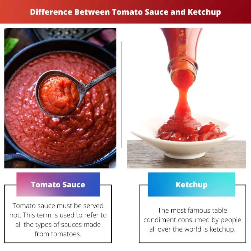 Ero tomaattikastikkeen ja ketsuppin välillä
