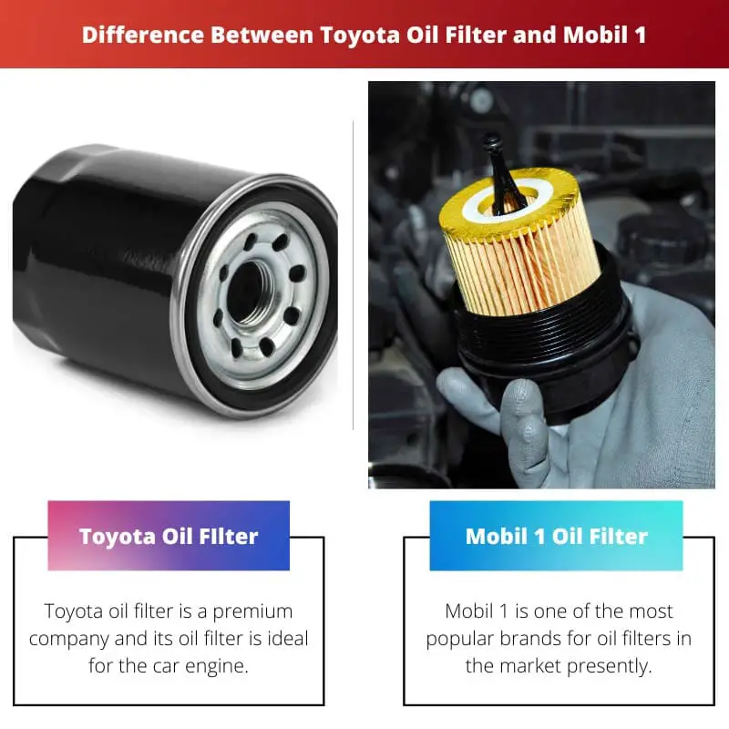 Difference Between Toyota Oil Filter and Mobil 1
