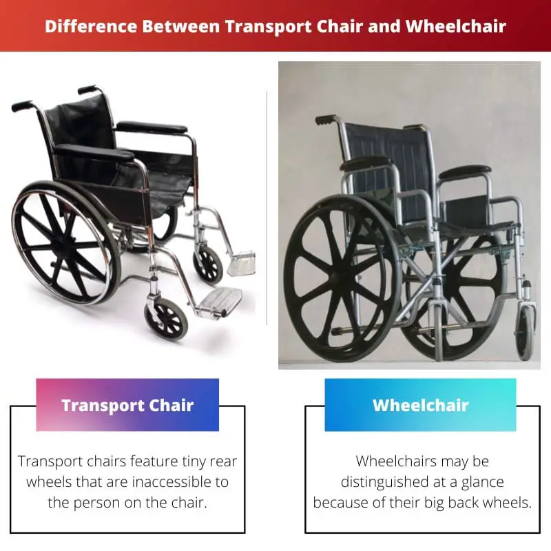 परिवहन कुर्सी और व्हीलचेयर के बीच अंतर