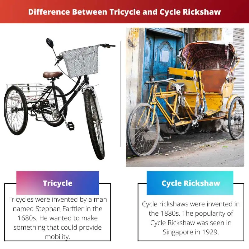 Difference Between Tricycle and Cycle Rickshaw
