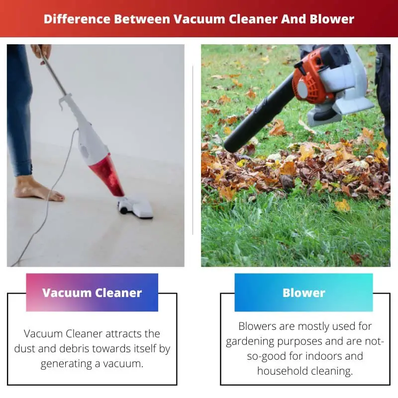 Difference Between Vacuum Cleaner And Blower