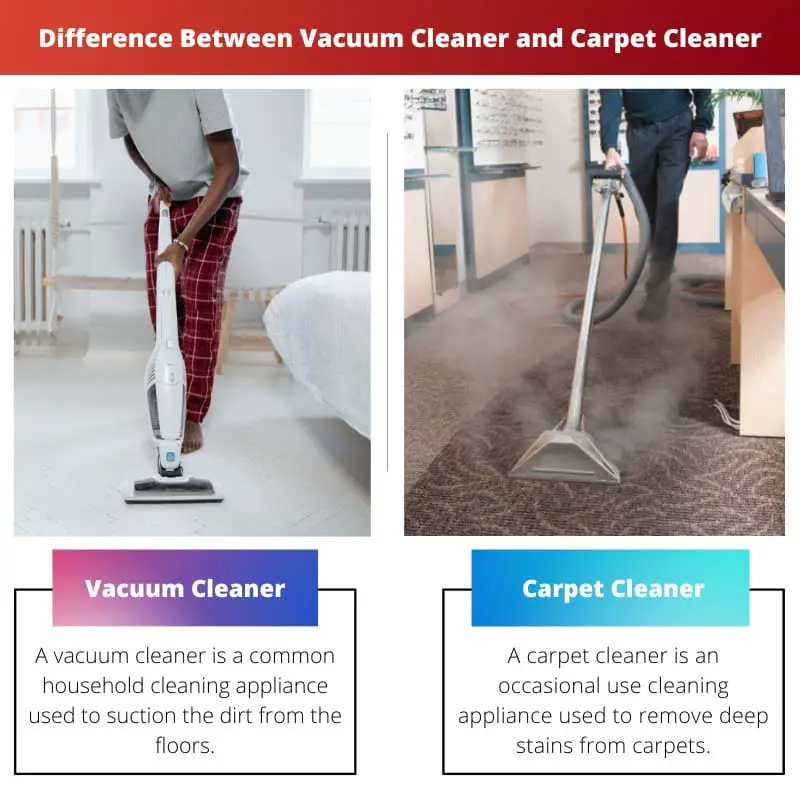 Difference Between Vacuum Cleaner and Carpet Cleaner
